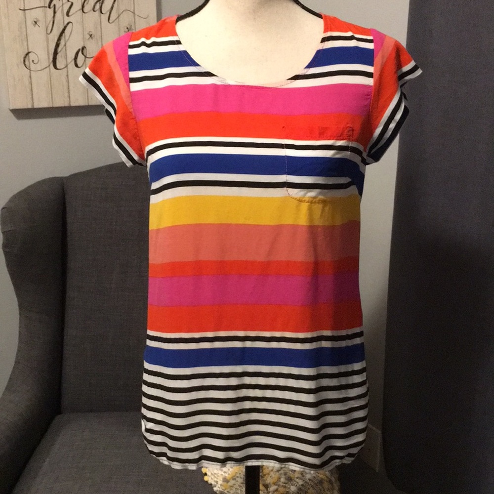 Striped bright colored blouse